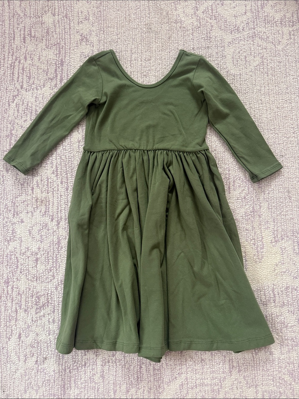 Alice + Ames Olive Green Long Sleeve Ballet Dress